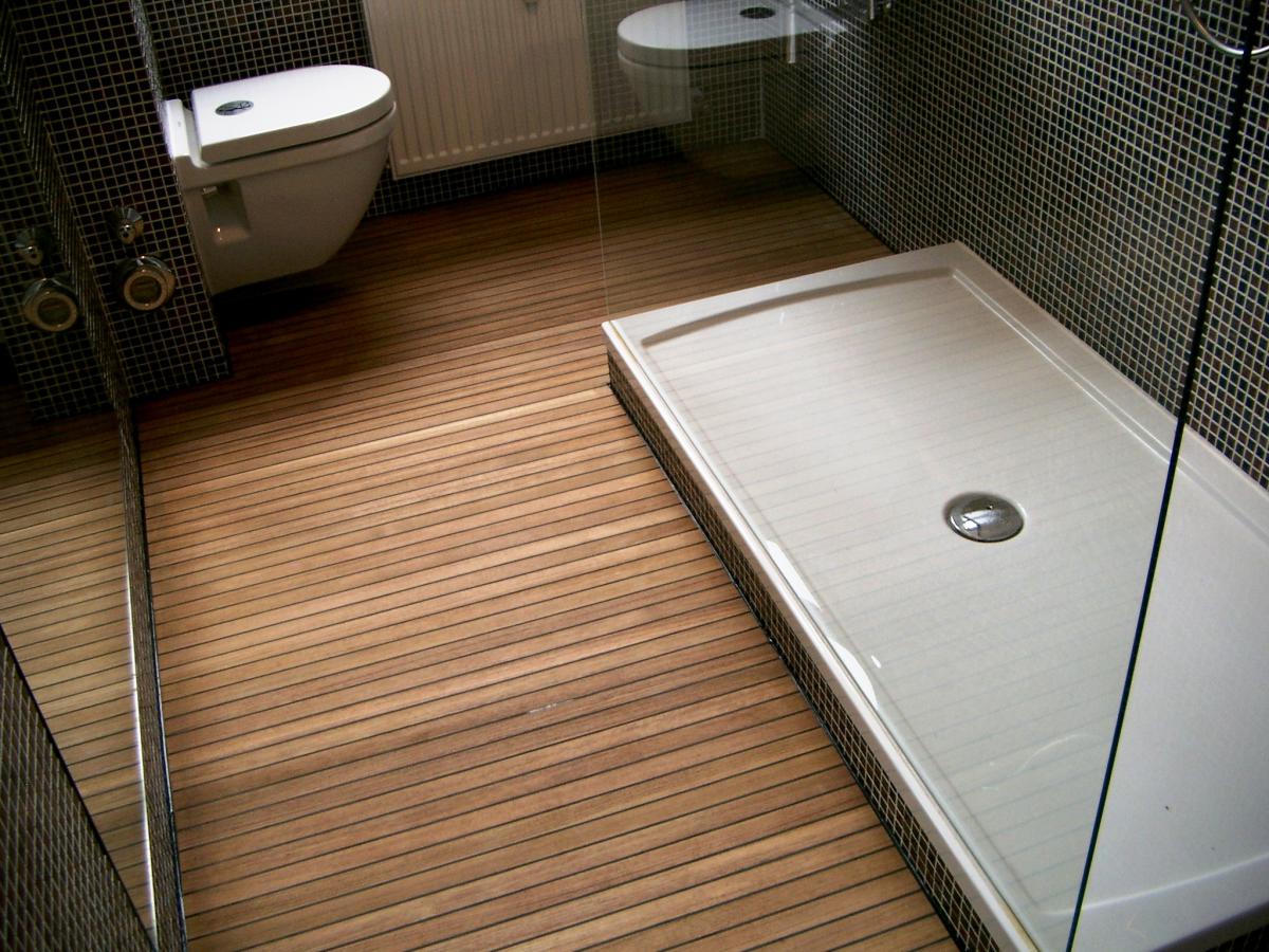 Teak Holz mit Gummifuge Badezimmer | BS-Holzdesign